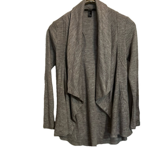 FOREVER 21 Women’s Small Asymmetrical Grey long sleeve light jacket/sweater